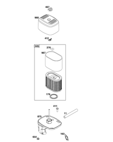 Part Location Diagram of 798795 Briggs and Stratton Filter-Pre Cleaner